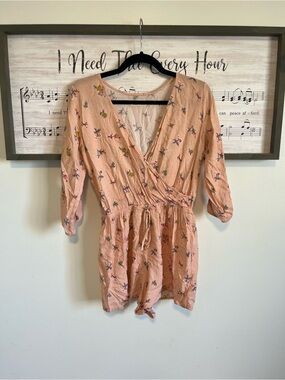Hollister Peach Floral romper